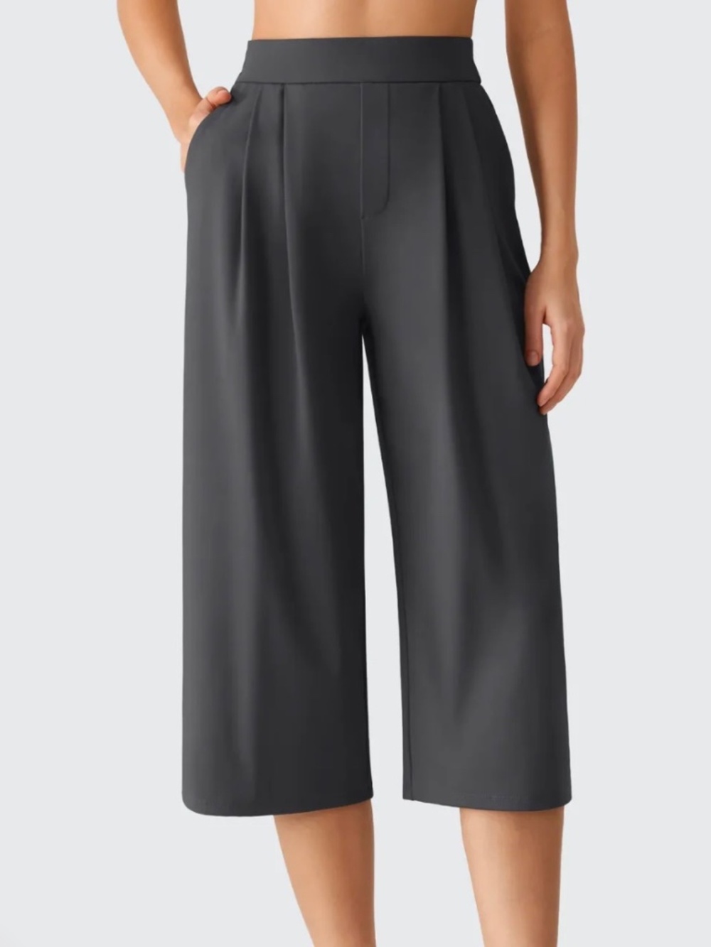 G4Free ShiftReady Elastic Waist Wide Leg Capri Pants 18".